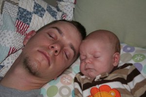 Daddy and mini me catching some zzz's...